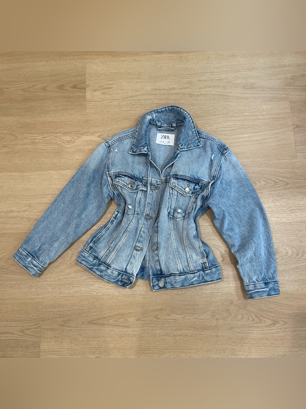 Zara Pale Blue Denim Jacket - Picture 3 of 4